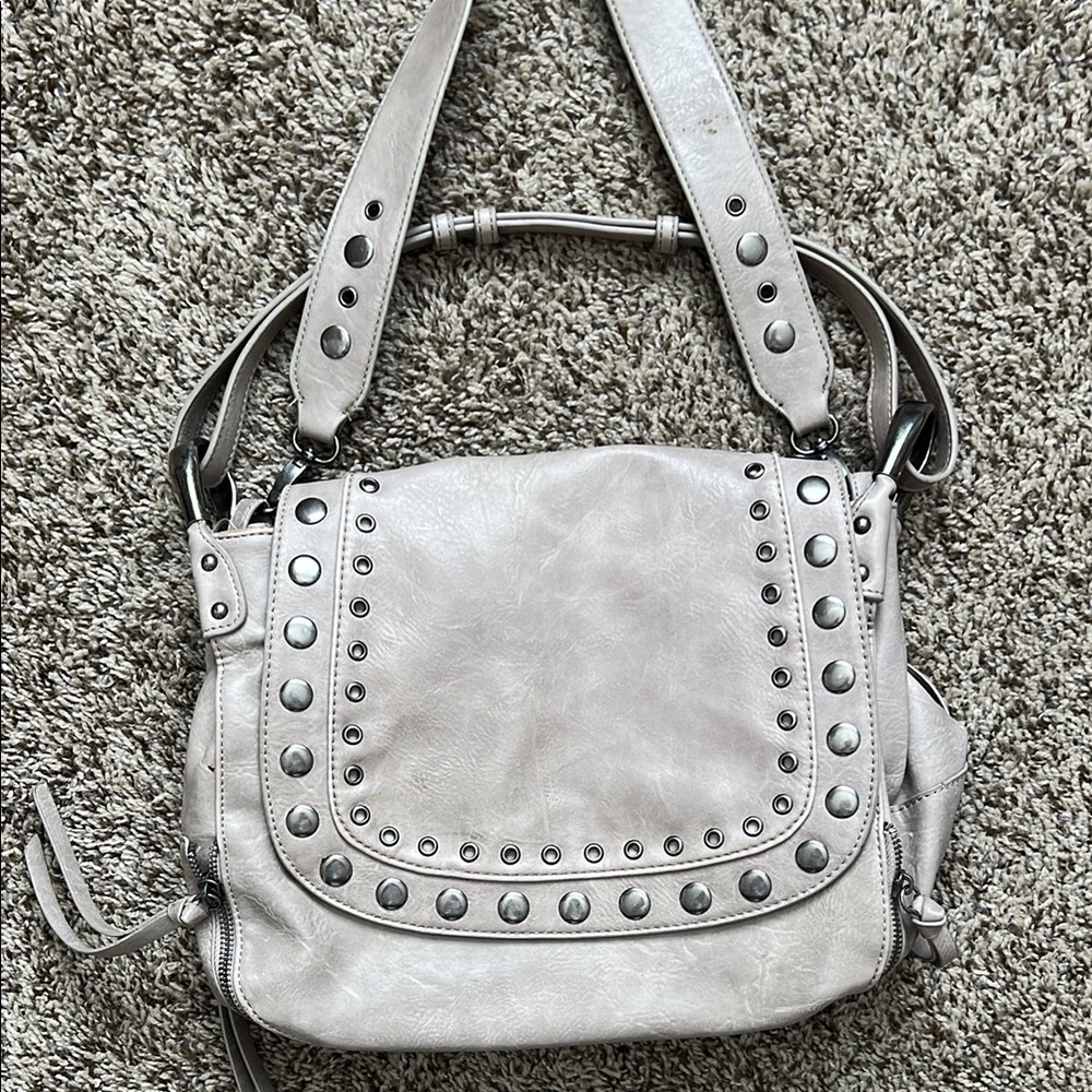 Steve Madden Gray Studded Shoulder Bag